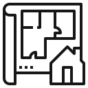 Icon Bauplan und Haus